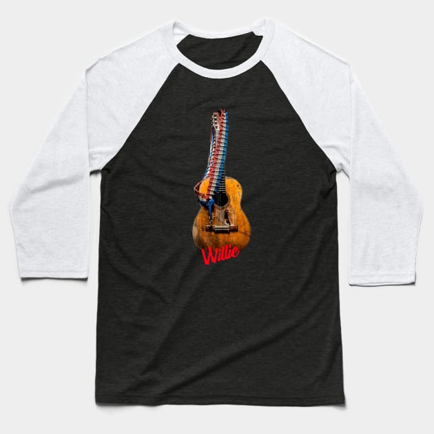 WILLIES GUITAR Baseball T-Shirt by Cult Classics